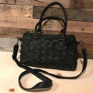 Mellie Bianco Sydney Double Handle Woven Satchel Bag